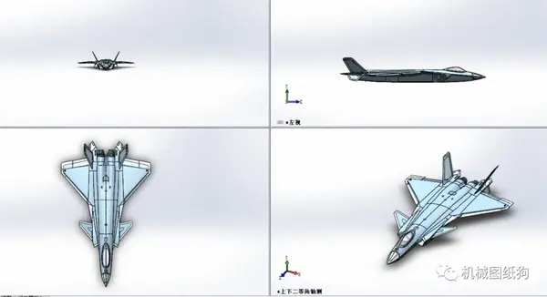 飞行模型j20歼20隐形战斗机模型3d图纸solidworks设计