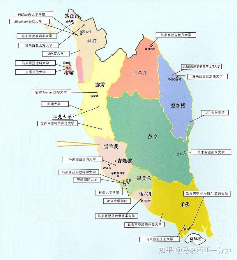 马来西亚大学分布图资源太过集中