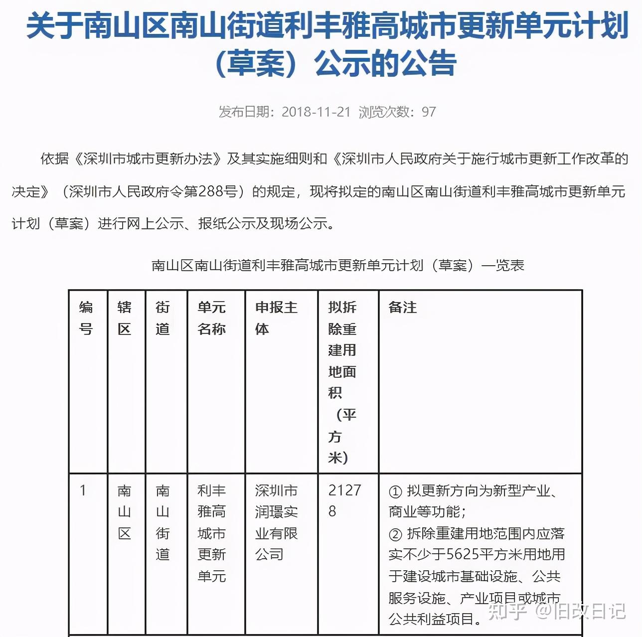 南山区南山街道利丰雅高旧改