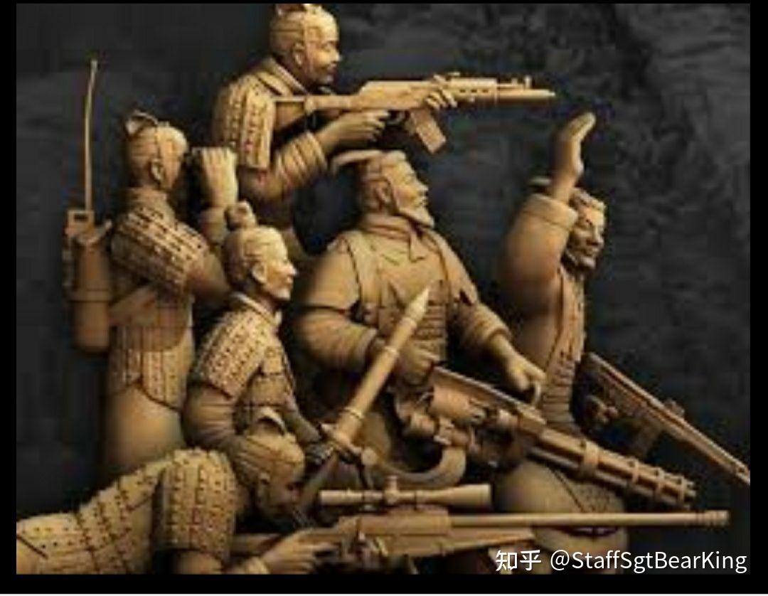 拿枪的兵马俑