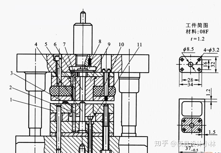 挤出模具与16t冲床行程