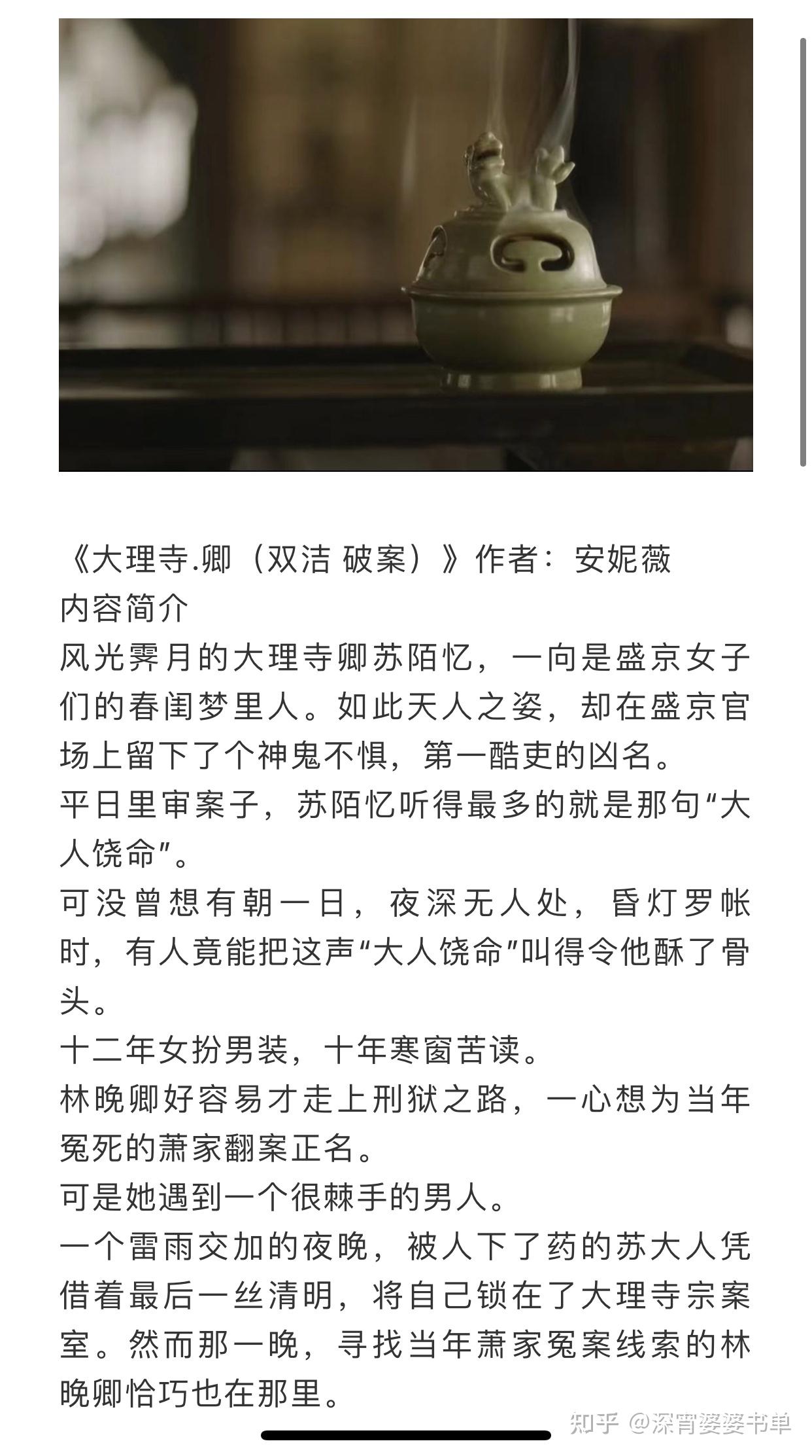 大理寺卿双洁破案作者安妮薇