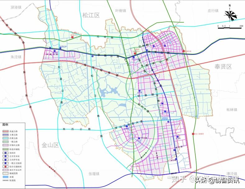 最新金山区亭林镇含金山工业区总体规划新增市域南枫线