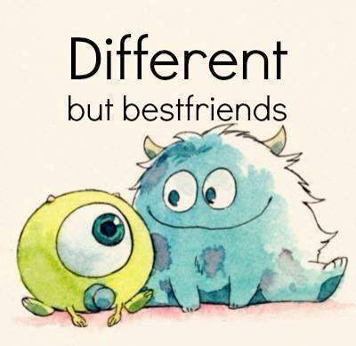 想到怪兽大学 we"re different but best friends.