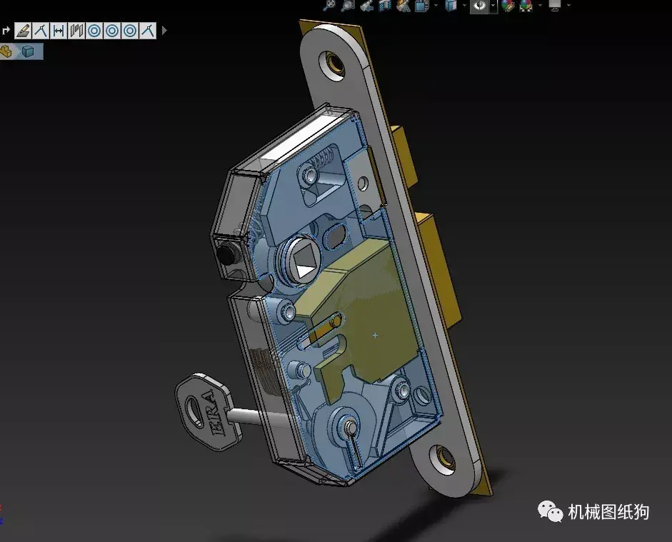 工程机械5lever锁芯结构3d图纸solidworks设计附stpigs
