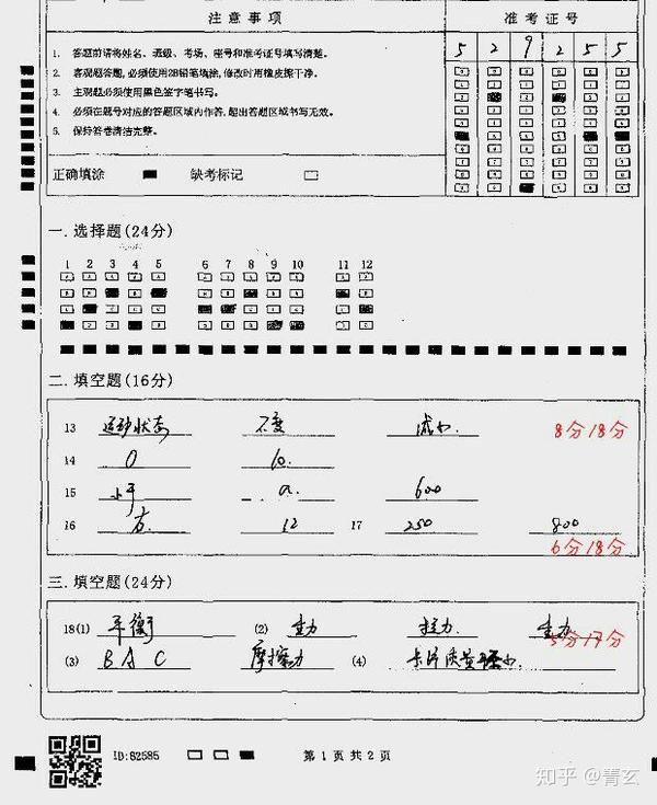 请问中考里铅笔填涂的答题卡如果有没擦干净出现两个答案的是不是真的