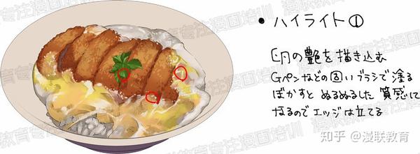 如何绘制漫画中美味的食物炸猪排盖饭的画法详解