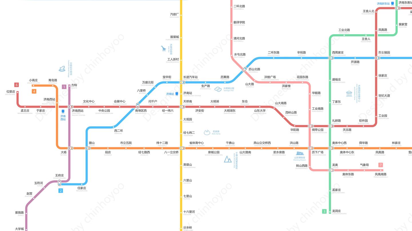 济南轨道交通线路图(2021 / 运营版)