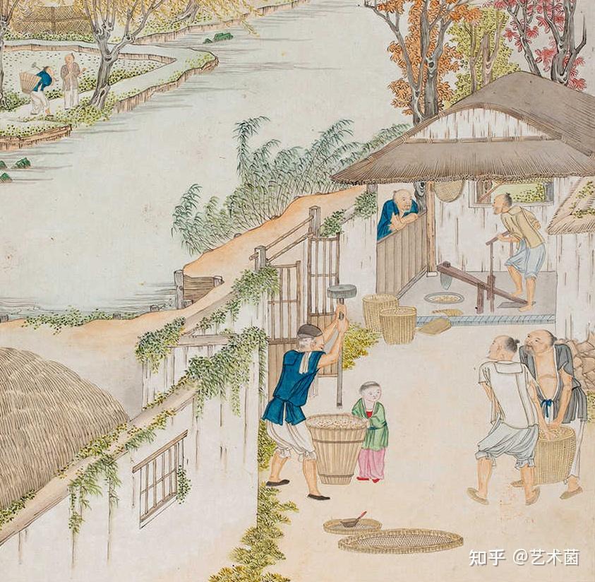 清代画家沈庆兰《农耕图》册