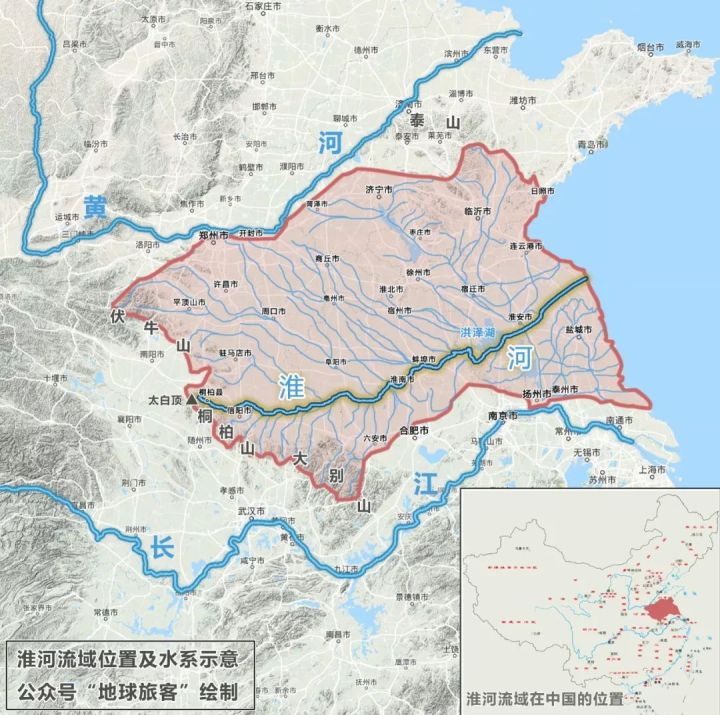 看明白这张图,答案就基本明了了淮河夹在长江与黄河之间,自古便是