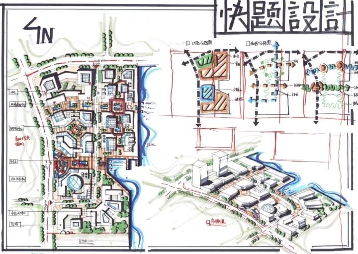 城市规划优质快题|武汉大学20届城乡规划快题134分学姐十多张高清考研