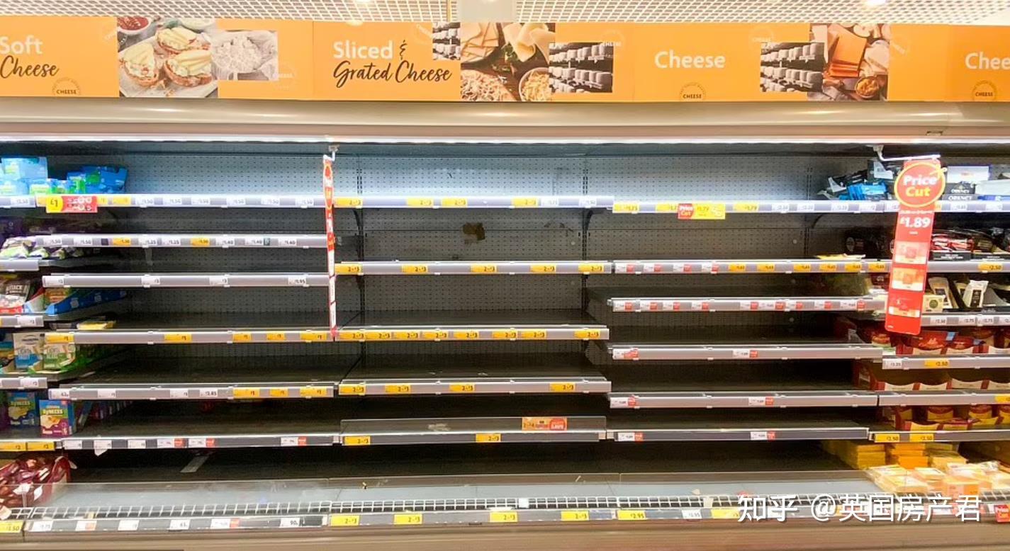 英国陷入食品短缺超市被抢空都是因为170多万人被迫隔离