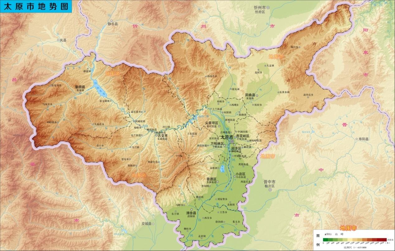 12张地形图快速了解山西省各市
