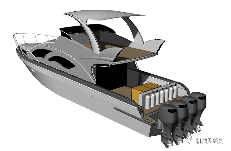 【海洋船舶】indonesian游艇小船造型3d图纸 rhino设计