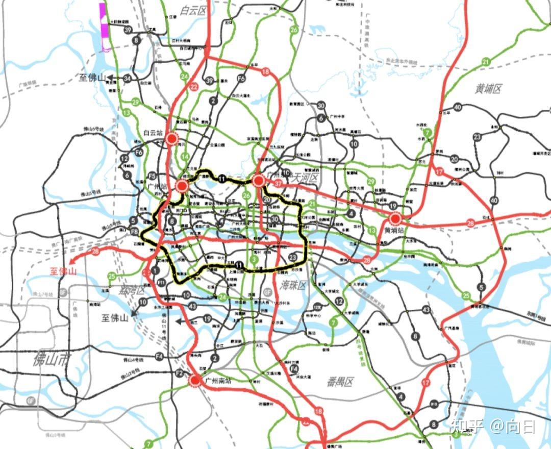 广州53条地铁高清规划图流出
