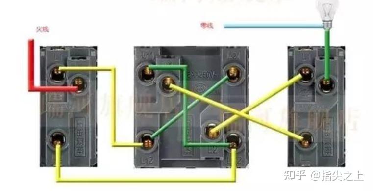 大哥大姐们三线6接头两开关有谁知道这个线要怎么接阿