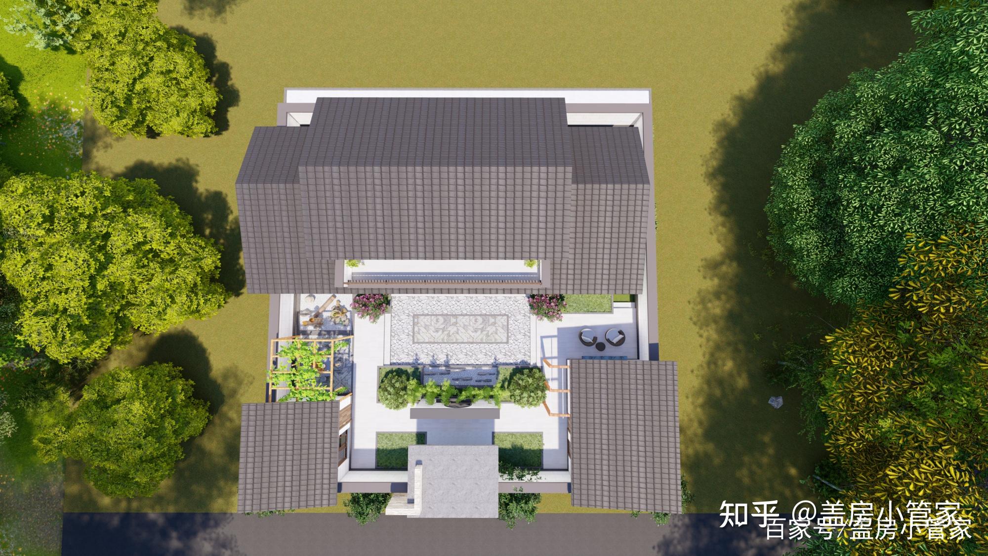 我们在建筑外形设计上,尽量的做的简洁,明亮,清晰,符合一个农家小院的