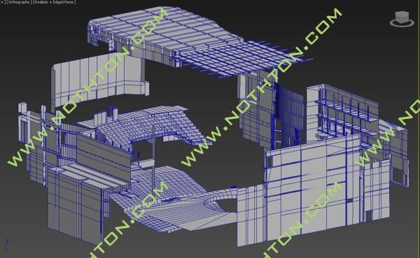 三维模型,可用于建筑装饰装修,修缮改造等工作,方便设计师更好地把控