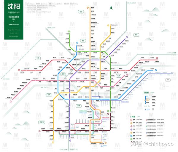 沈阳轨道交通线路图(2024  / 运营版)