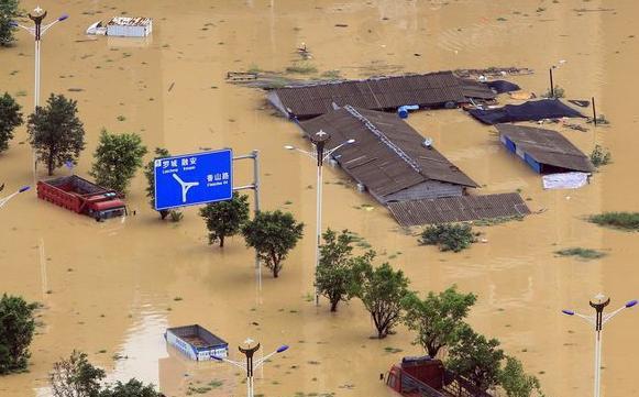 从60万米高空看山西水灾有多严重对比惊人