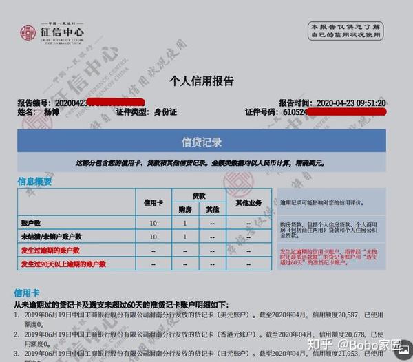 个人信用报告(征信)下