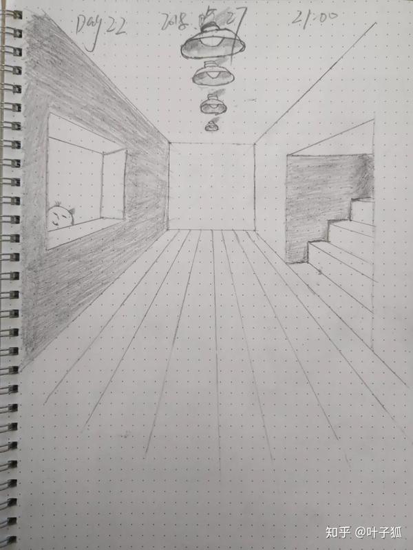 用一点透视画房间