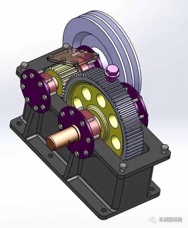 【差减变速器】reductor serv一级减速器减速箱3d数模