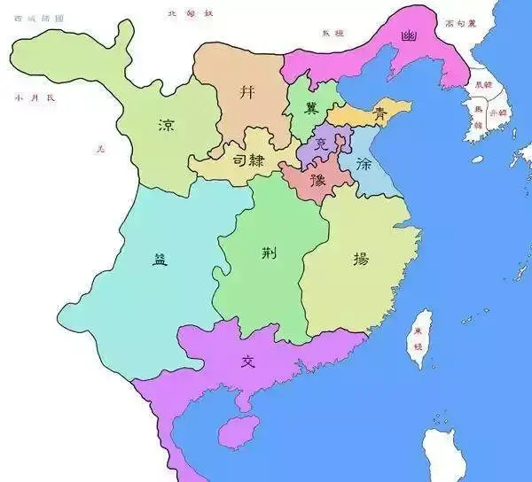 东汉行政区划(图片来源于网络)