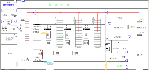 水果冻干生产线,冻干榴莲加工厂房布局设计图