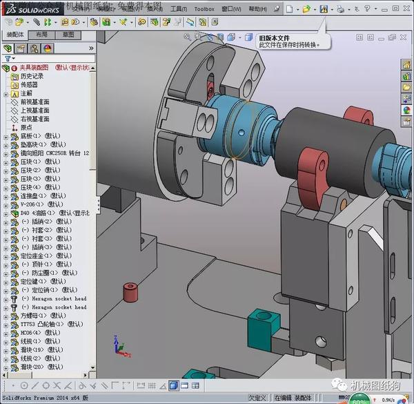 solidworks装配体图纸,SolidWorks装配图 【工程机械】凸轮轴夹具装配图3d模型图纸 solidworks设计大小:11mb