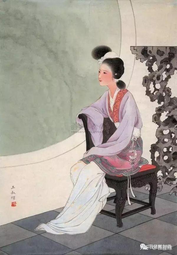 近现代工笔仕女画的典范王叔晖工笔重彩仕女画分享