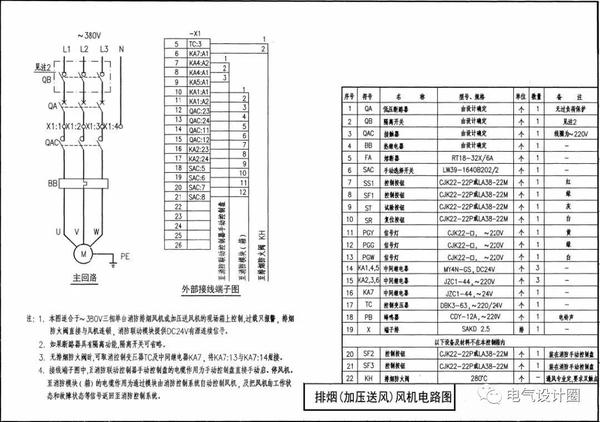 排烟常用风机二次回路   