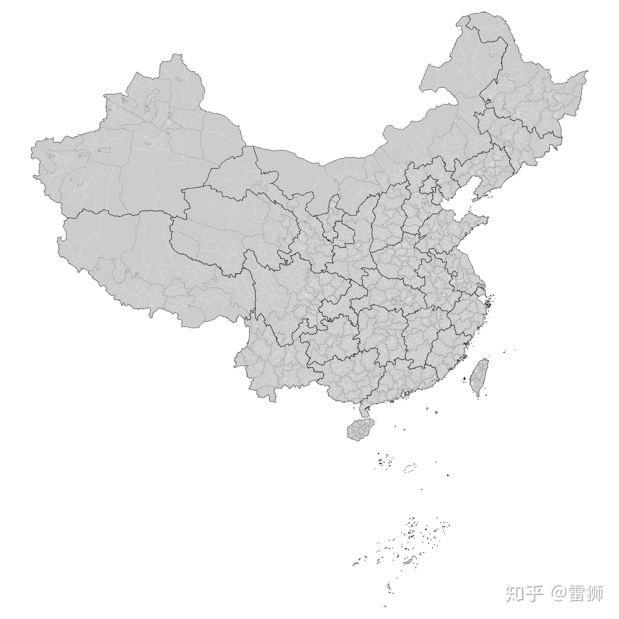 中国一级至三级行政区划地图模板