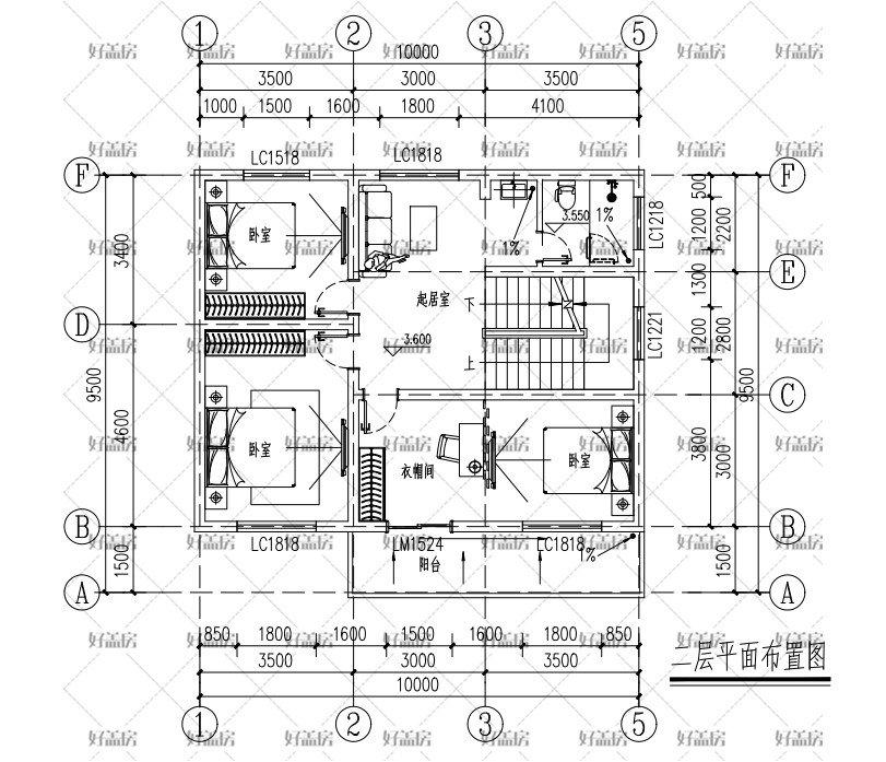 今日和大伙儿共享这套80平方米农村自建建房设计图,占地面积10米x8米