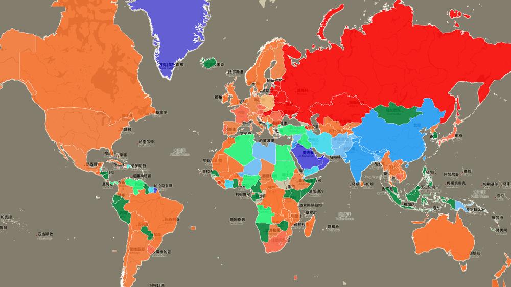 世界各国男女比例图:一张给单身狗的福利地图