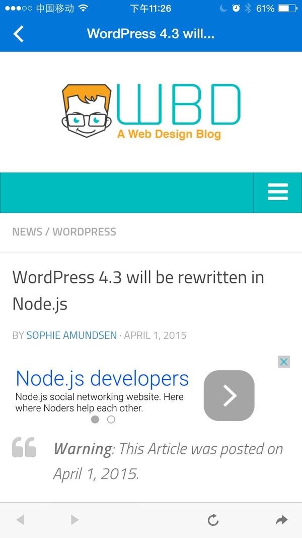 如何评价这篇文章中称 WordPress 将用 Node.js 来重写?