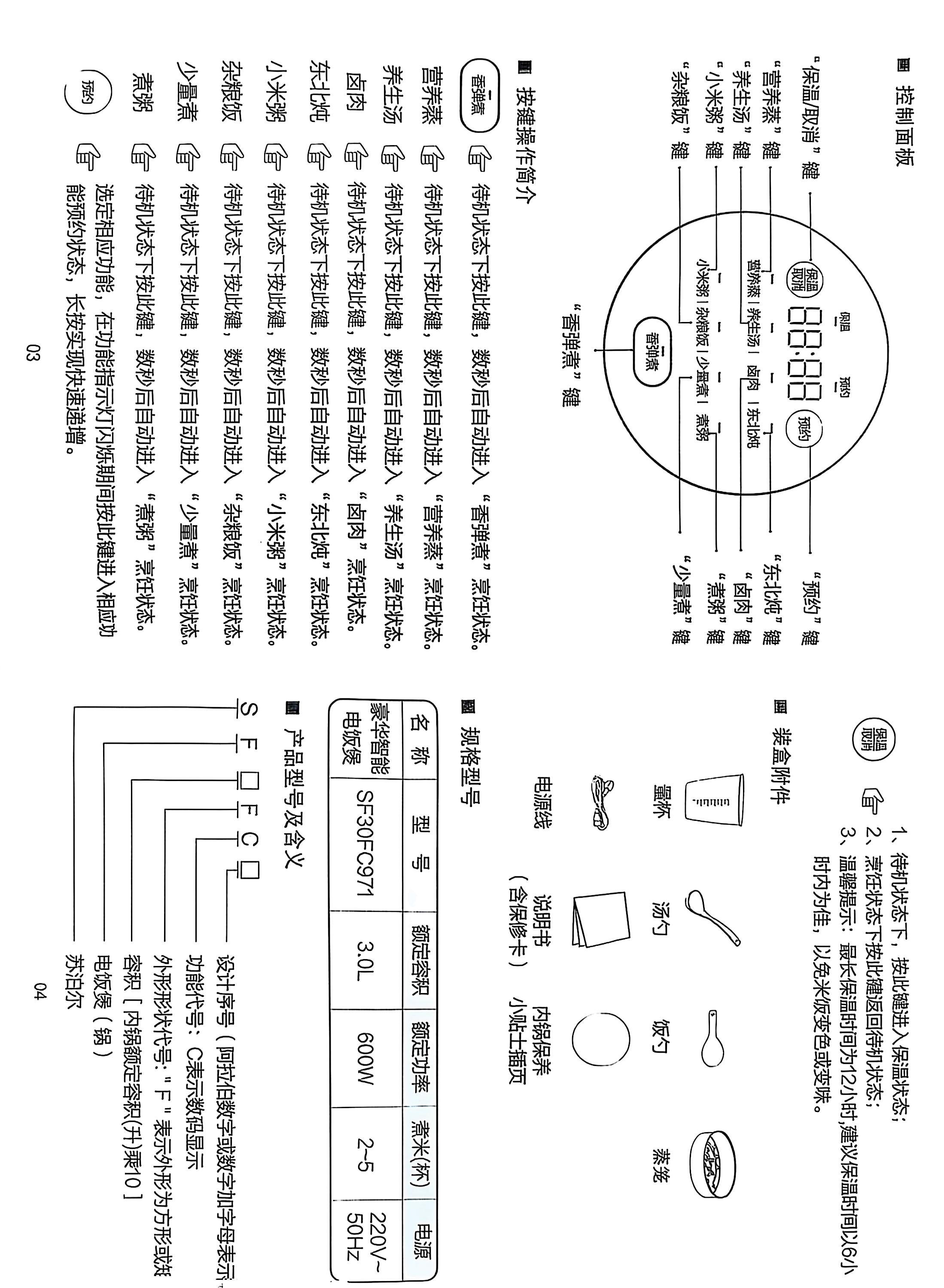 micriver 的想法: 苏泊尔电饭煲说明书
