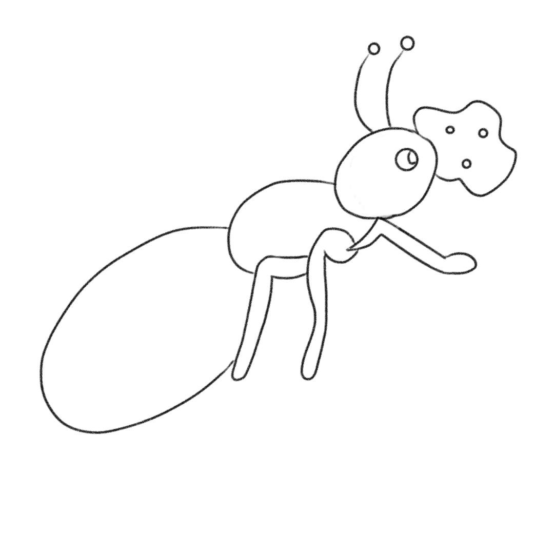 司马 的想法: 简笔画之吃东西的蚂蚁