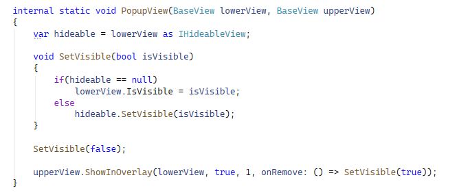 nscript 的想法: NewBeeUI 的 ShowInOverlay 函数提供了 OnRemove 回调。这样，应用层可手动实现弹出时 ...