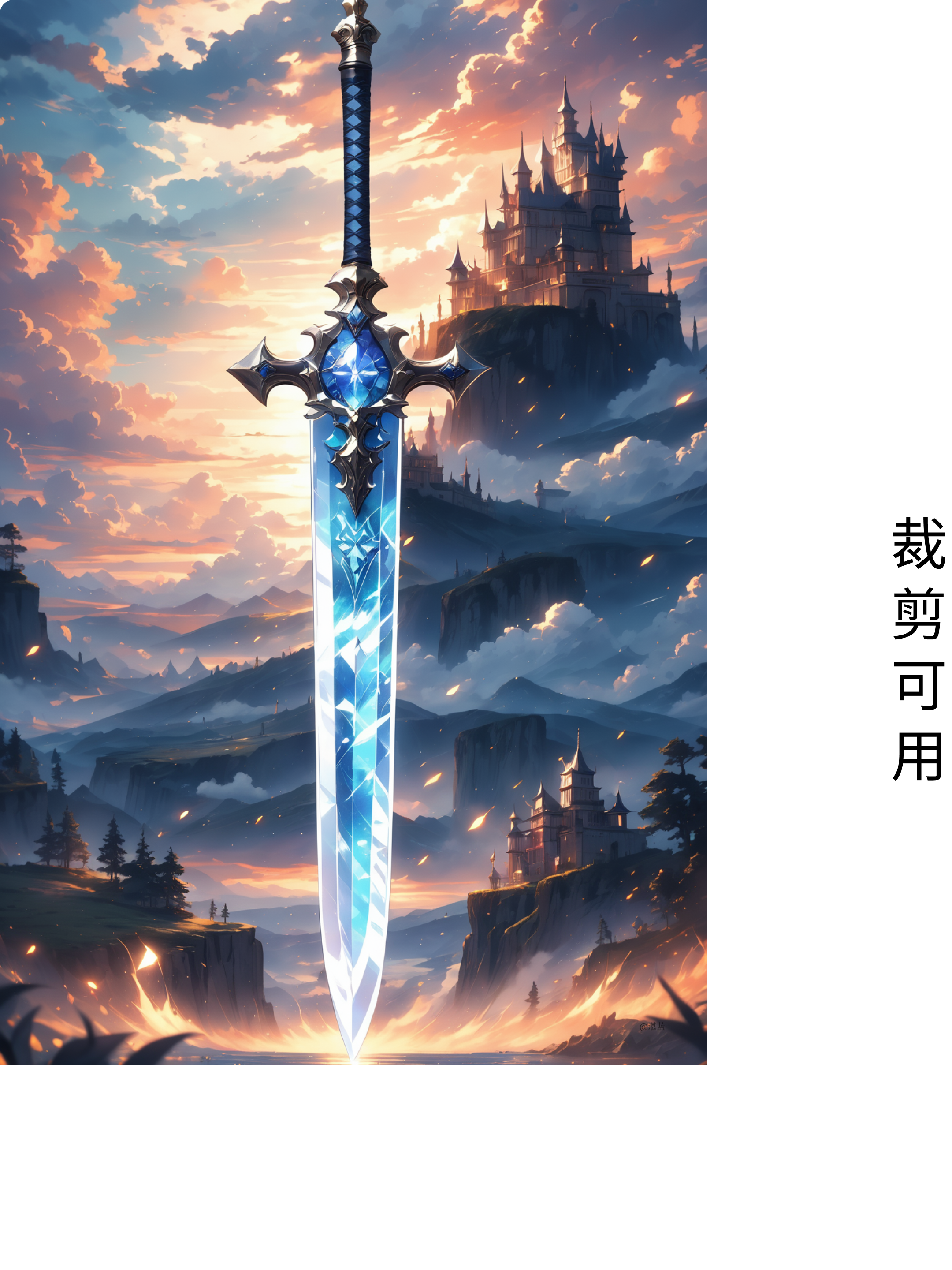 分享 | 云海缭绕,夕阳余晖下,杰作描绘的奥秘武器挥舞在多云的天空中