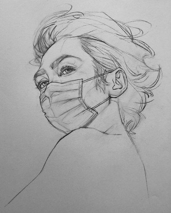 蔡海晨美术教育 的想法: 人物速写素描戴口罩 - 知乎