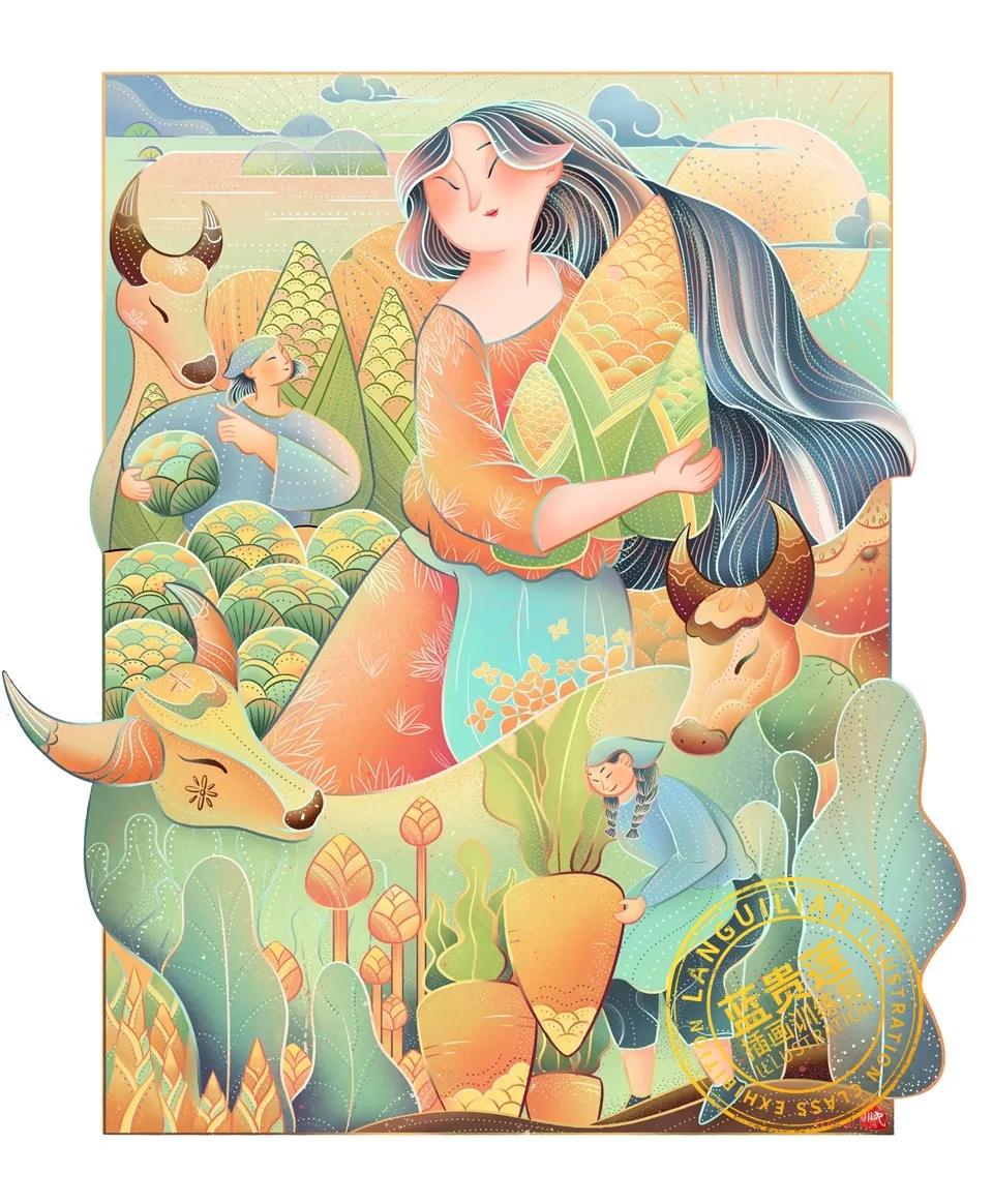 人民日报插画鉴赏无论是配色还是构图以及塑造和一些装饰细节都是可以