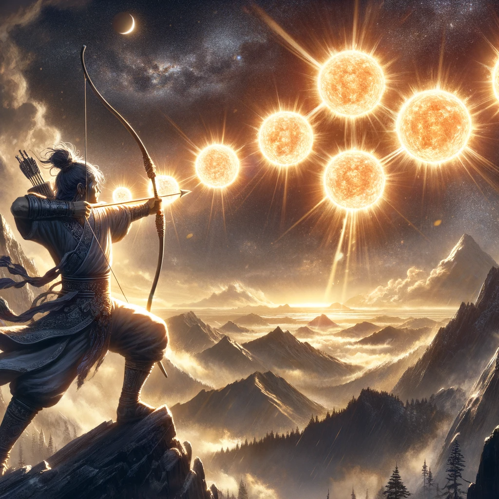 程序员x小鹿 的想法: ai文艺复兴:ai画经典形象之后羿射日