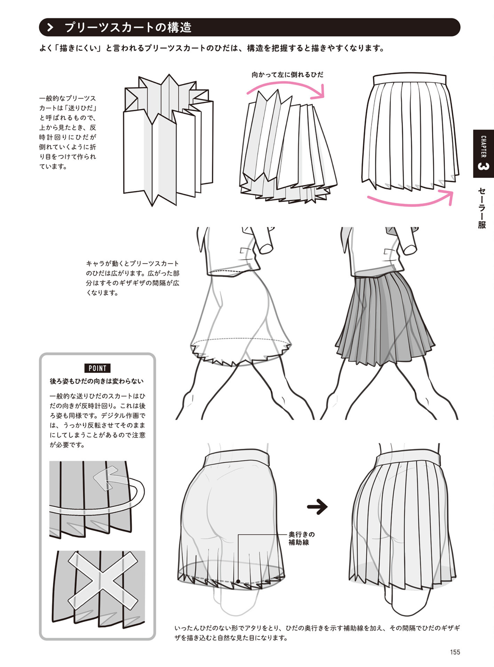 板绘研究所 的想法: 【绘画素材】裙边褶皱画法参考素材