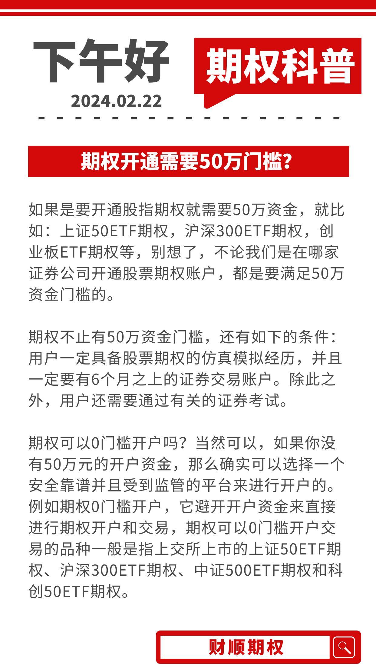 购买股票期权的门槛