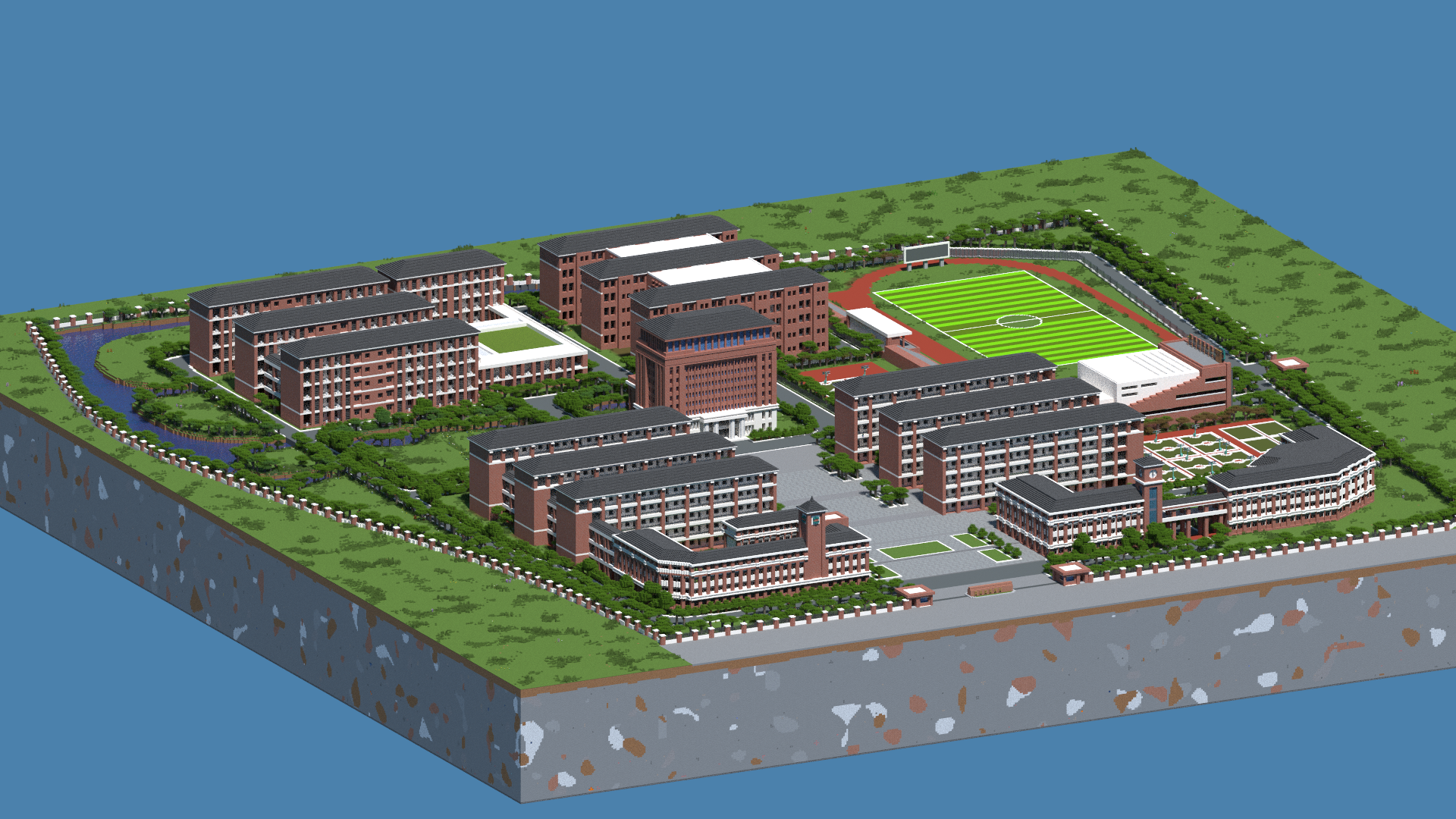 我的世界轩辕阁 的想法: 我们在我的世界里还原了安庆一中龙山校区