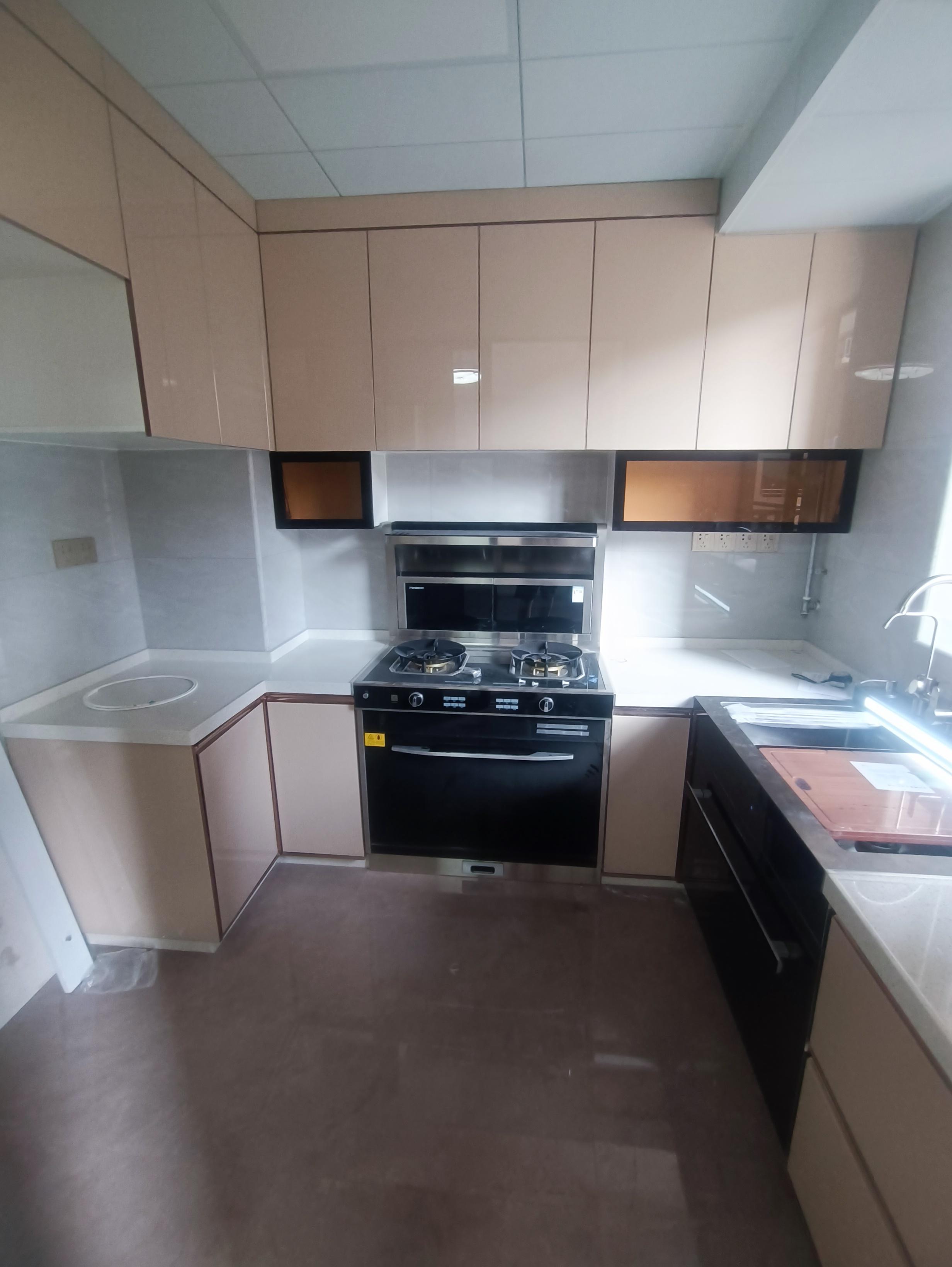 今年比较流行的一款玻璃门板彩晶橱柜门通常通过复杂的深加工方式制成