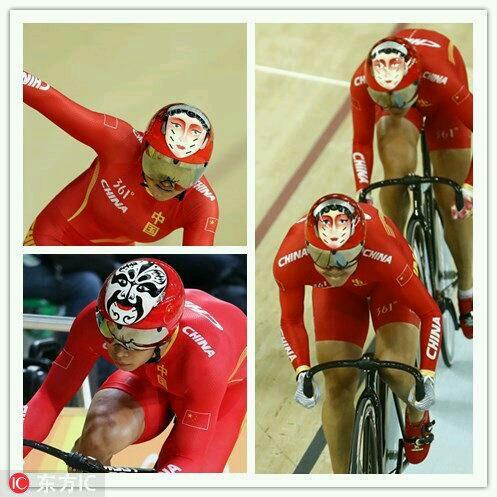 张氏冷漠and自行车脸谱头盔.