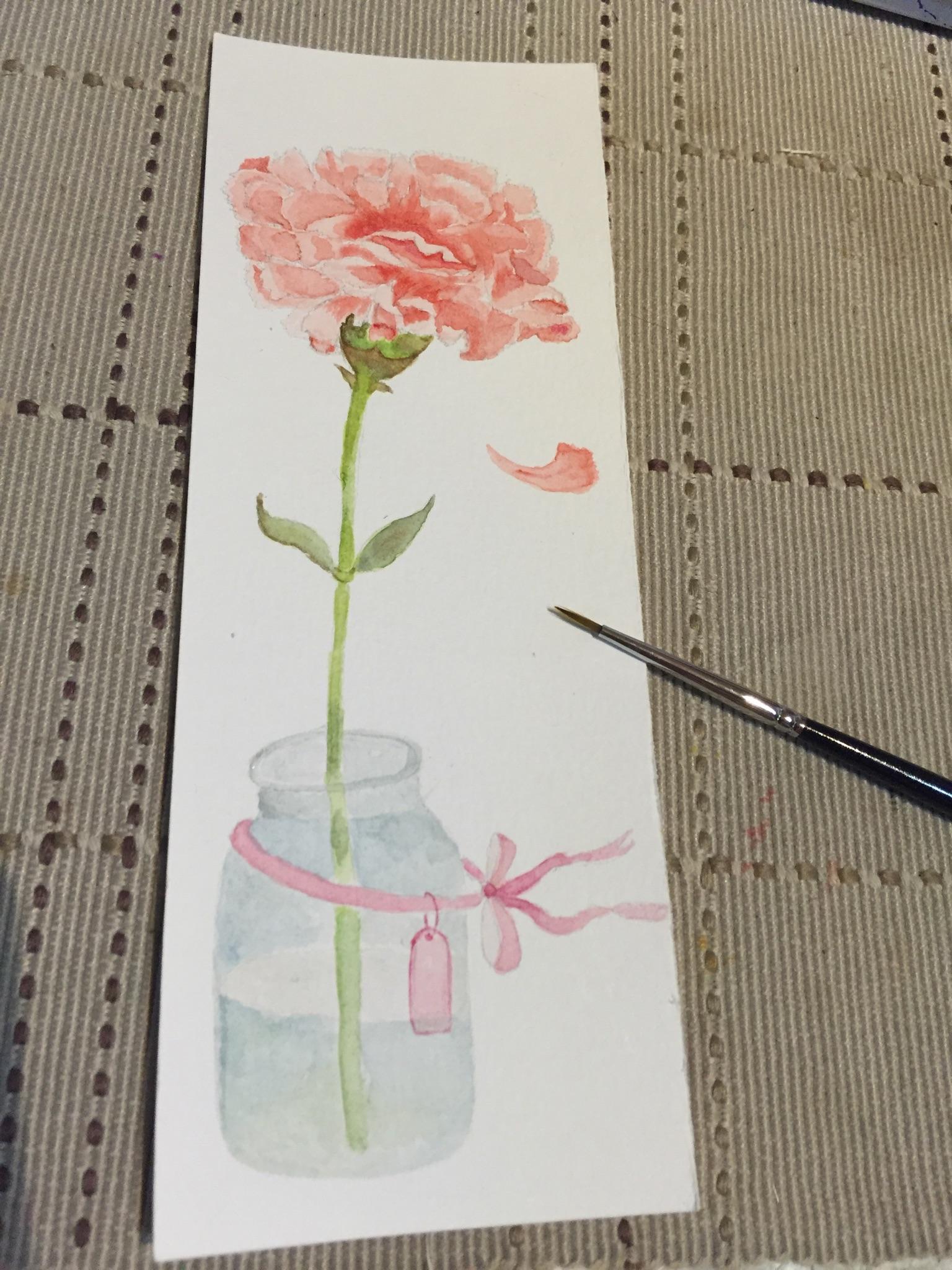 水粉画《花、青苹果、酱油瓶》的画法-露西学画画