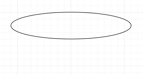 画一个很扁的椭圆. 结果如下: 下一步,双击最初的那个椭圆"符号"(水